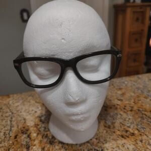 Warby Parker Thatcher 100 Glasses Eyeglasses Black Square Frame Mens 55-19-140